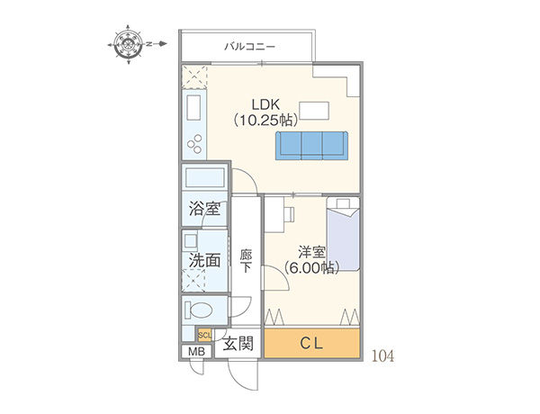 204号室間取り